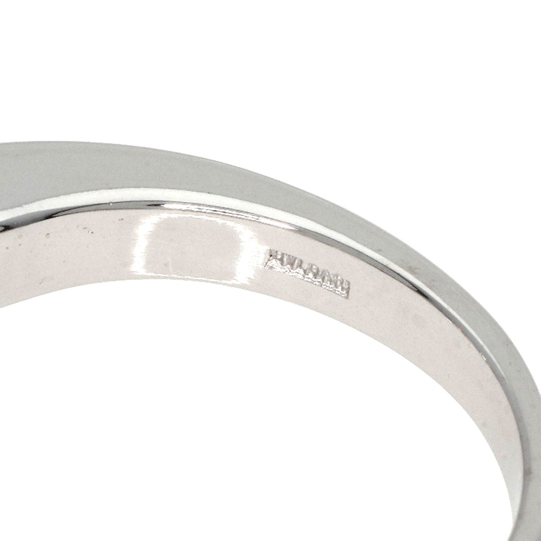 BVLGARI Ring K18WG Silver Cuore Heart 3P Diamond Women Used Authentic