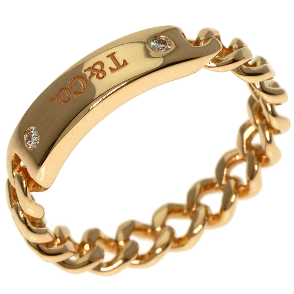 TIFFANY&Co. Ring 18K Pink Gold gold Microlink 2P Diamond