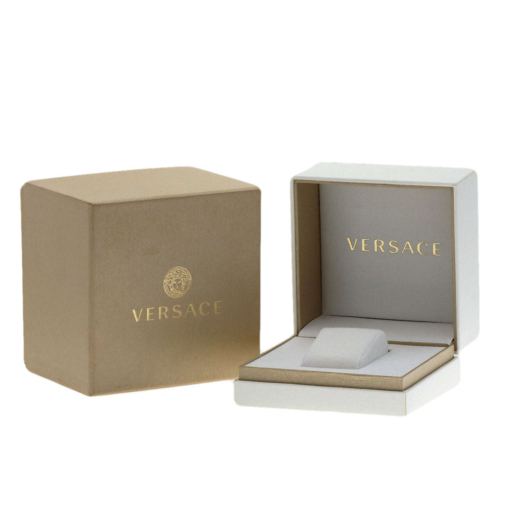 VERSACE Watches Quartz VEM8 Stainless Steel , Stainless Steel Silver Medusa Chronograph black dial mens Used Authentic