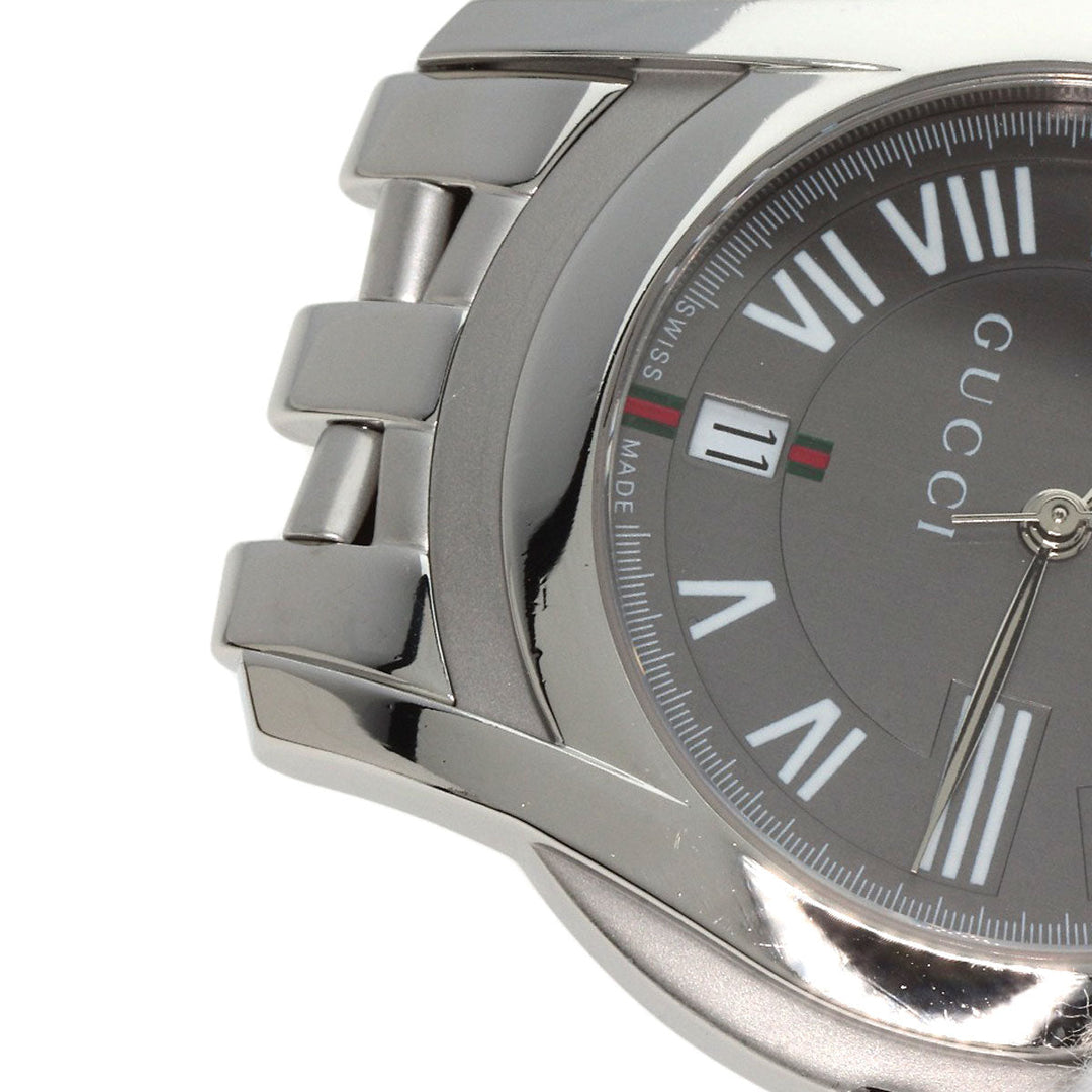 GUCCI Watches Quartz 5500M Stainless Steel , Stainless Steel Silver Round face gray dial mens Used Authentic