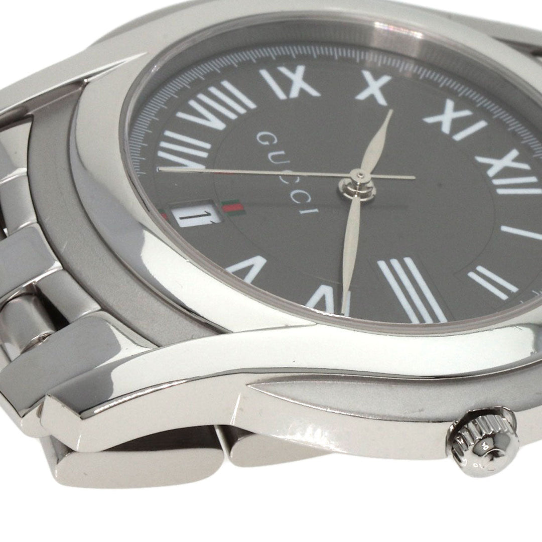 GUCCI Watches Quartz 5500M Stainless Steel , Stainless Steel Silver Round face gray dial mens Used Authentic