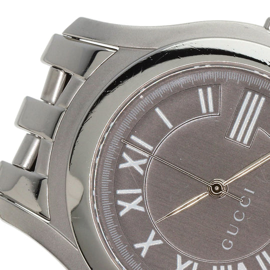 GUCCI Watches Quartz 5500M Stainless Steel , Stainless Steel Silver Round face gray dial mens Used Authentic