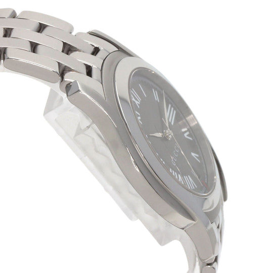 GUCCI Watches Quartz 5500M Stainless Steel , Stainless Steel Silver Round face gray dial mens Used Authentic