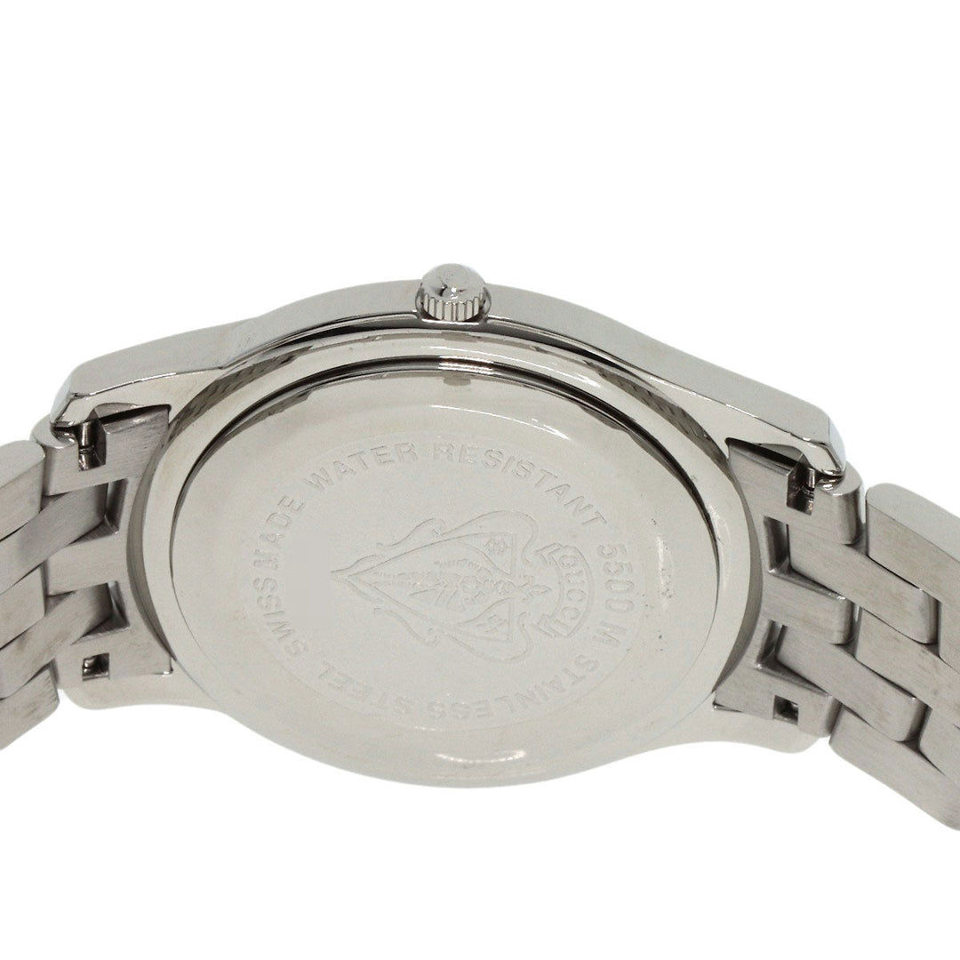 GUCCI Watches Quartz 5500M Stainless Steel , Stainless Steel Silver Round face gray dial mens Used Authentic