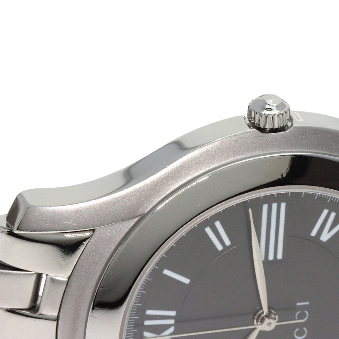 GUCCI Watches Quartz 5500M Stainless Steel , Stainless Steel Silver Round face gray dial mens Used Authentic
