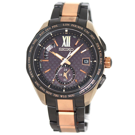 SEIKO Watches Solar Powered Radio Watch SAGA254 8B63-0AR0 Titanium Ceramic , Titanium Ceramic gold Brights Flight Expert Limited to 800 pieces black dial mens Used Authentic