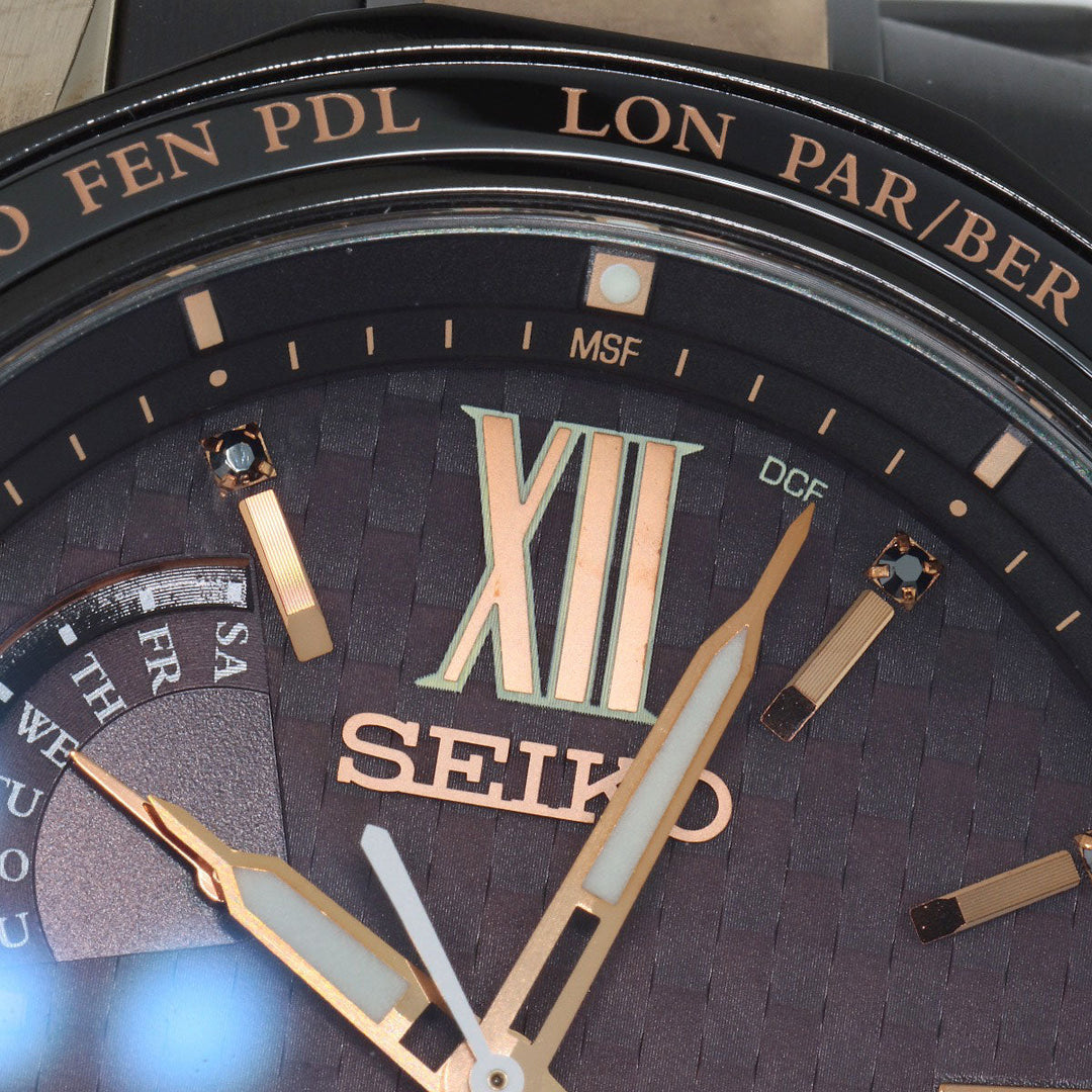 SEIKO Watches Solar Powered Radio Watch SAGA254 8B63-0AR0 Titanium Ceramic , Titanium Ceramic gold Brights Flight Expert Limited to 800 pieces black dial mens Used Authentic