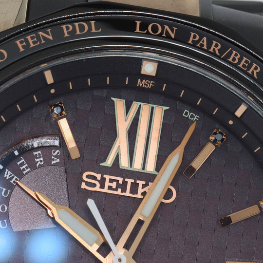 SEIKO Watches Solar Powered Radio Watch SAGA254 8B63-0AR0 Titanium Ceramic , Titanium Ceramic gold Brights Flight Expert Limited to 800 pieces black dial mens Used Authentic