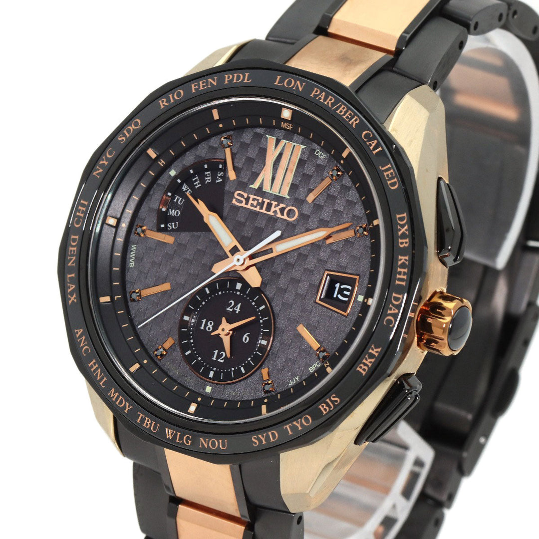 SEIKO Watches Solar Powered Radio Watch SAGA254 8B63-0AR0 Titanium Ceramic , Titanium Ceramic gold Brights Flight Expert Limited to 800 pieces black dial mens Used Authentic