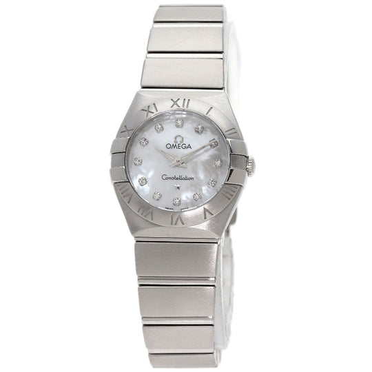 OMEGA Watches Quartz 123.10.24.60.55.001 Stainless Steel , Stainless Steel Silver Constellation Brush 12P Diamond White shell dial Women Used Authentic