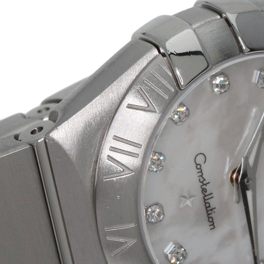 OMEGA Watches Quartz 123.10.24.60.55.001 Stainless Steel , Stainless Steel Silver Constellation Brush 12P Diamond White shell dial Women Used Authentic