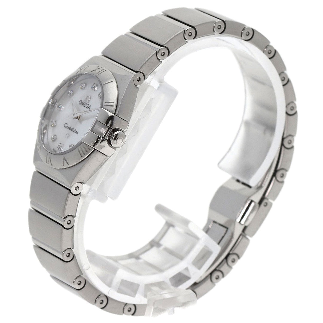 OMEGA Watches Quartz 123.10.24.60.55.001 Stainless Steel , Stainless Steel Silver Constellation Brush 12P Diamond White shell dial Women Used Authentic