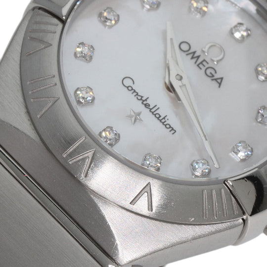 OMEGA Watches Quartz 123.10.24.60.55.001 Stainless Steel , Stainless Steel Silver Constellation Brush 12P Diamond White shell dial Women Used Authentic