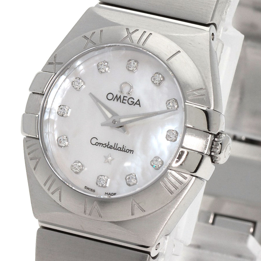OMEGA Watches Quartz 123.10.24.60.55.001 Stainless Steel , Stainless Steel Silver Constellation Brush 12P Diamond White shell dial Women Used Authentic