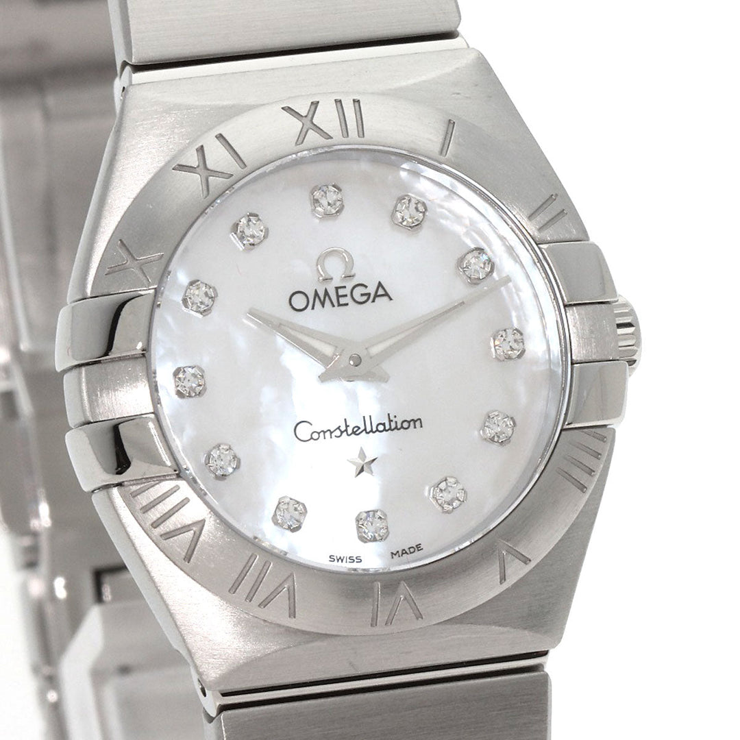 OMEGA Watches Quartz 123.10.24.60.55.001 Stainless Steel , Stainless Steel Silver Constellation Brush 12P Diamond White shell dial Women Used Authentic