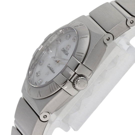 OMEGA Watches Quartz 123.10.24.60.55.001 Stainless Steel , Stainless Steel Silver Constellation Brush 12P Diamond White shell dial Women Used Authentic