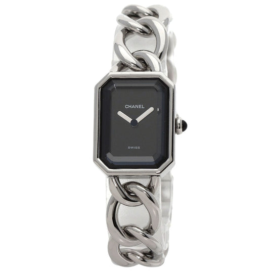 CHANEL Watches Quartz H3248 Stainless Steel , Stainless Steel Silver Premiere L black dial Women Used Authentic