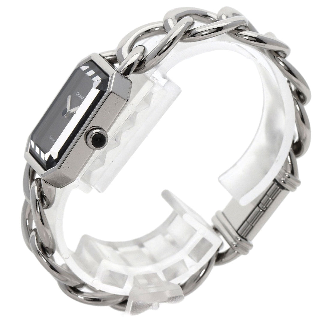 CHANEL Watches Quartz H3248 Stainless Steel , Stainless Steel Silver Premiere L black dial Women Used Authentic