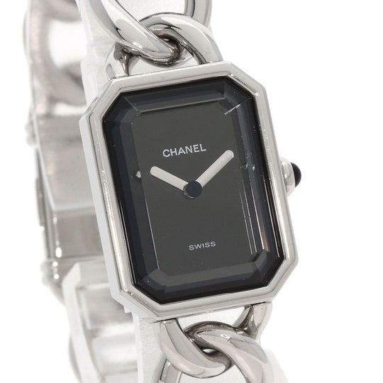 CHANEL Watches Quartz H3248 Stainless Steel , Stainless Steel Silver Premiere L black dial Women Used Authentic
