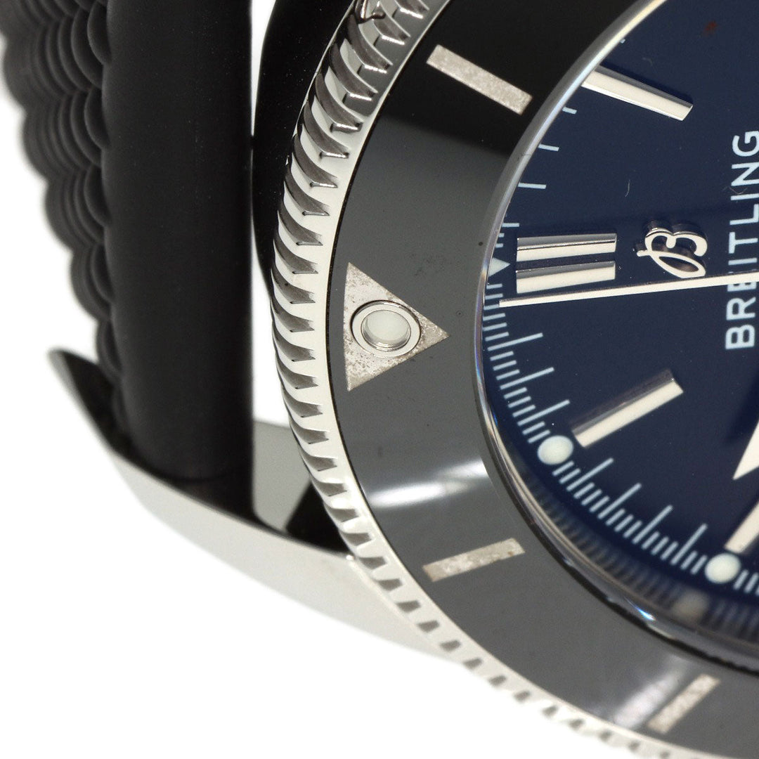 BREITLING Watches Mechanical Automatic AB0162 Stainless Steel, Rubber Silver Superocean Heritage B01 Chronograph 44 black dial mens Used Authentic