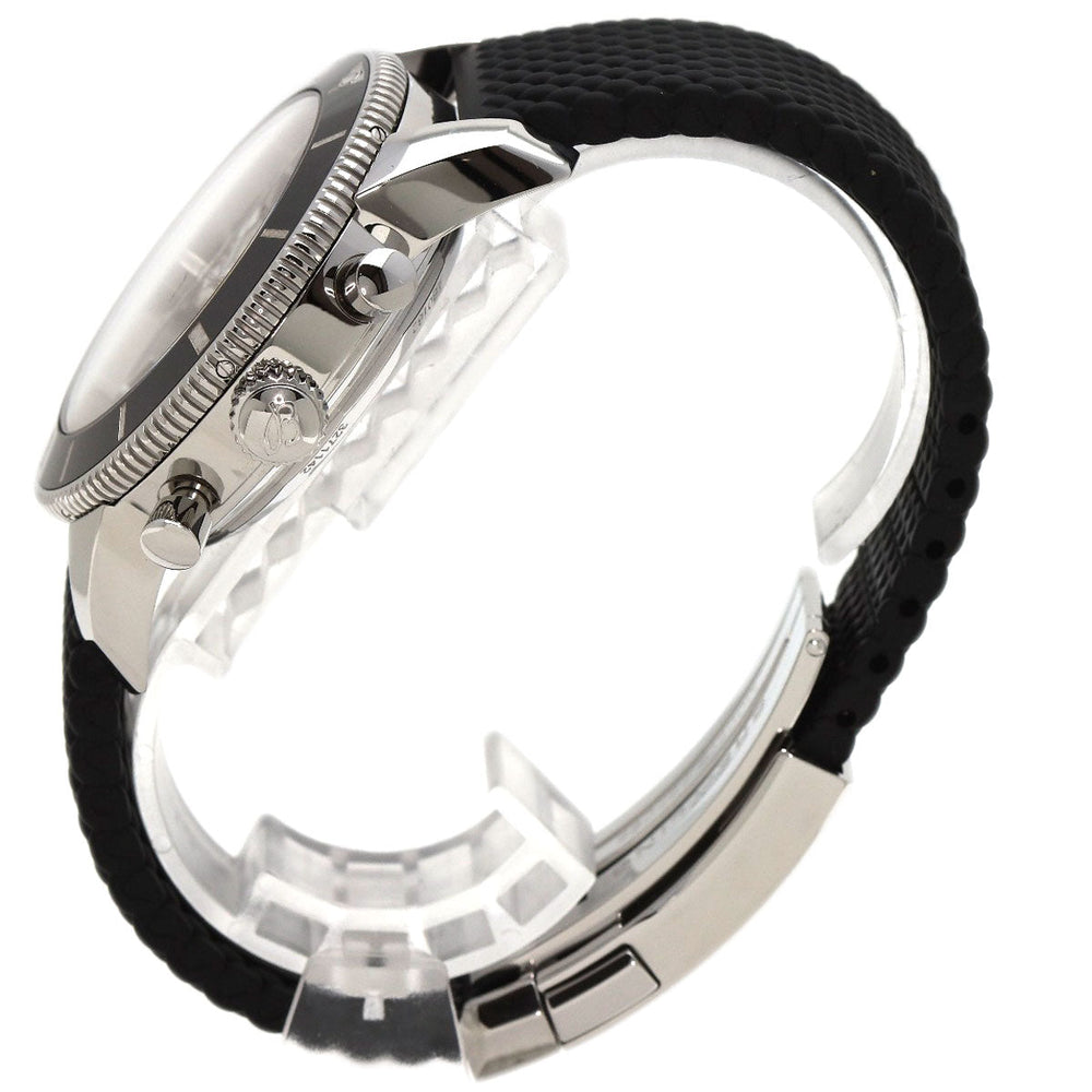 BREITLING Watches Mechanical Automatic AB0162 Stainless Steel, Rubber Silver Superocean Heritage B01 Chronograph 44 black dial mens Used Authentic