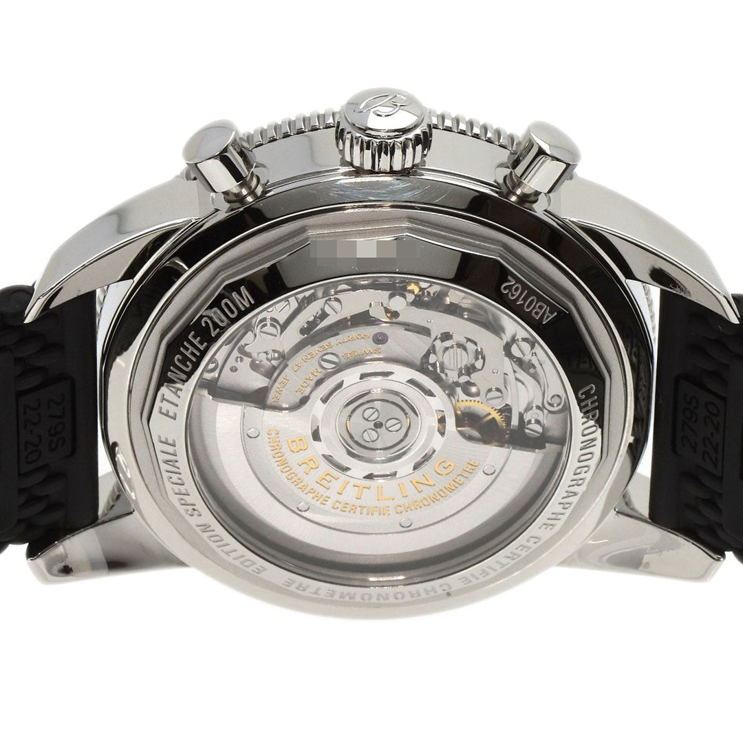 BREITLING Watches Mechanical Automatic AB0162 Stainless Steel, Rubber Silver Superocean Heritage B01 Chronograph 44 black dial mens Used Authentic