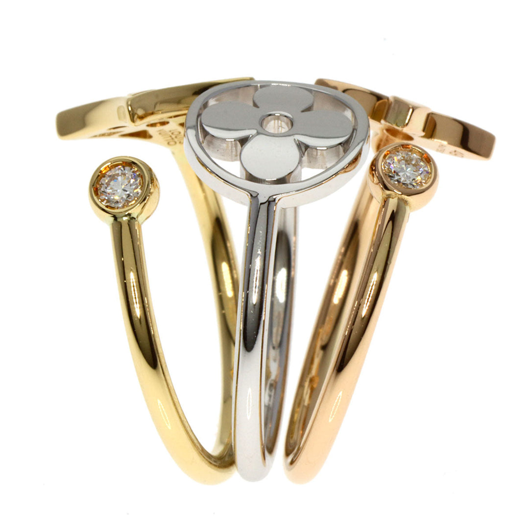 LOUIS VUITTON Ring 18K Yellow Gold gold Berg Monogram Idylle Diamond #49 Women Used Authentic