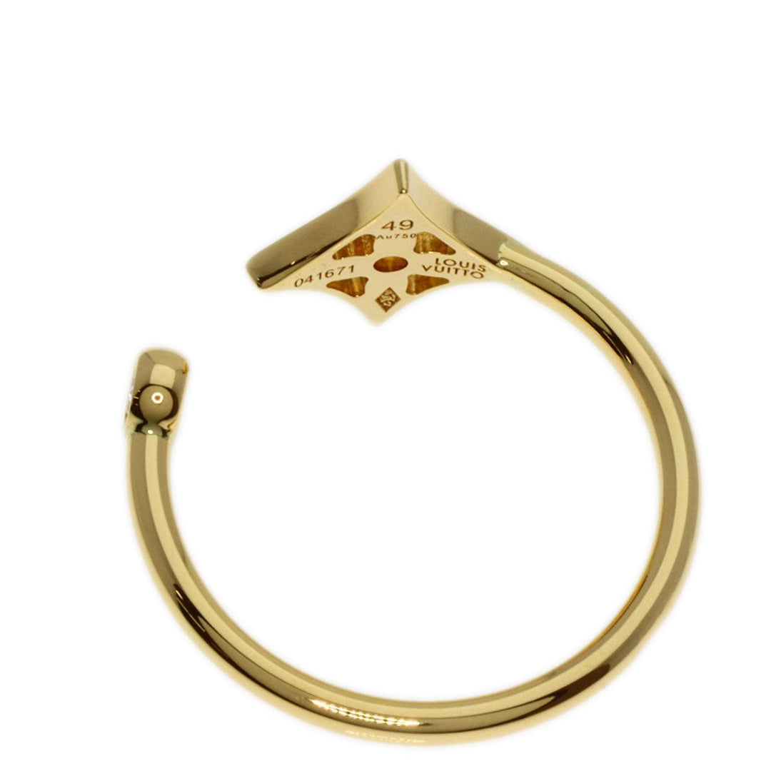 LOUIS VUITTON Ring 18K Yellow Gold gold Berg Monogram Idylle Diamond #49 Women Used Authentic