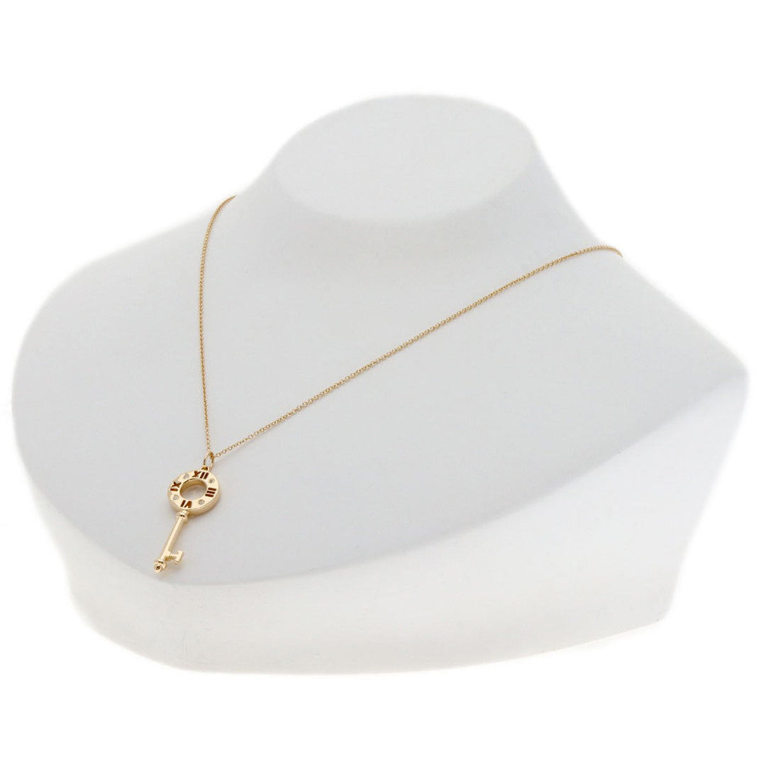 TIFFANY&Co. Necklace 18K Pink Gold gold Atlas Key 4P Diamond Women Used Authentic