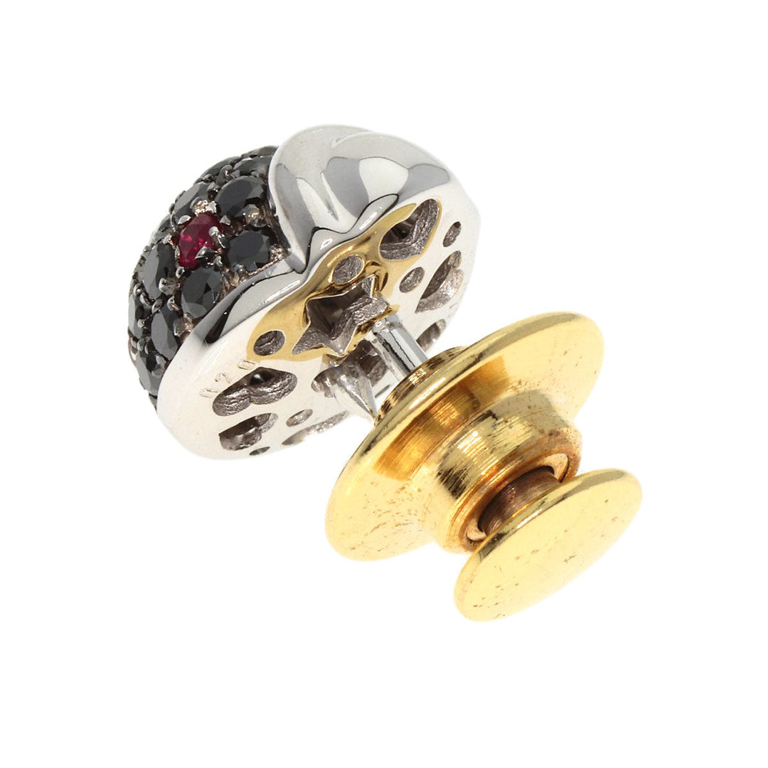 PASQUALE BRUNI Brooch K18WG Silver Ladybug Ruby Black Diamond Pin Brooch
