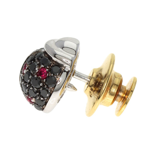 PASQUALE BRUNI Brooch K18WG Silver Ladybug Ruby Black Diamond Pin Brooch