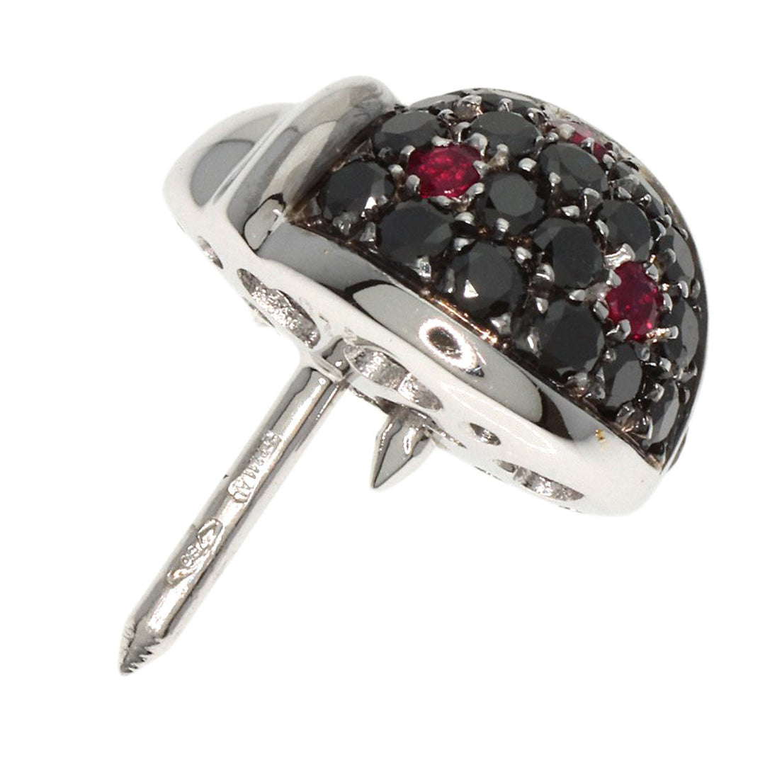 PASQUALE BRUNI Brooch K18WG Silver Ladybug Ruby Black Diamond Pin Brooch