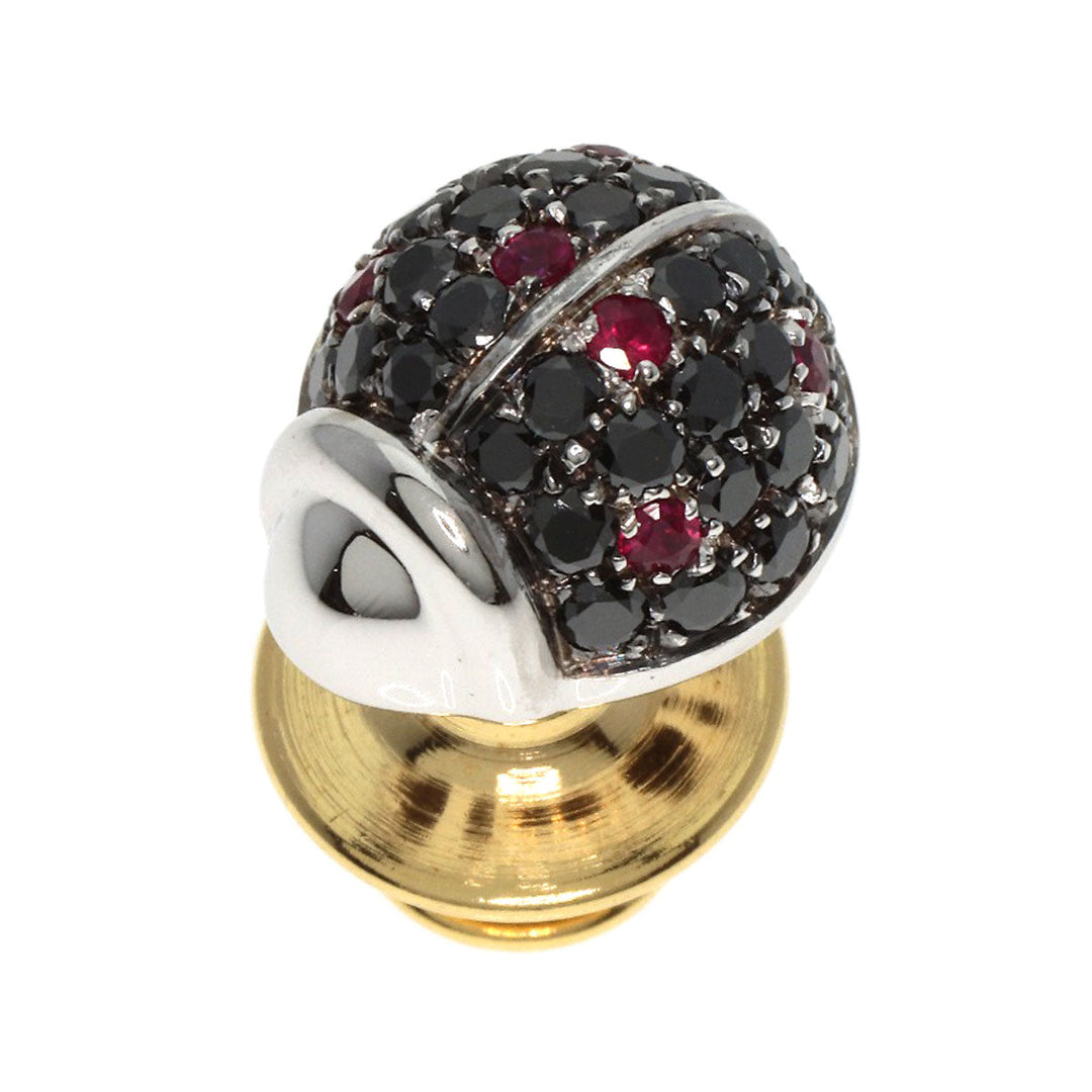 PASQUALE BRUNI Brooch K18WG Silver Ladybug Ruby Black Diamond Pin Brooch