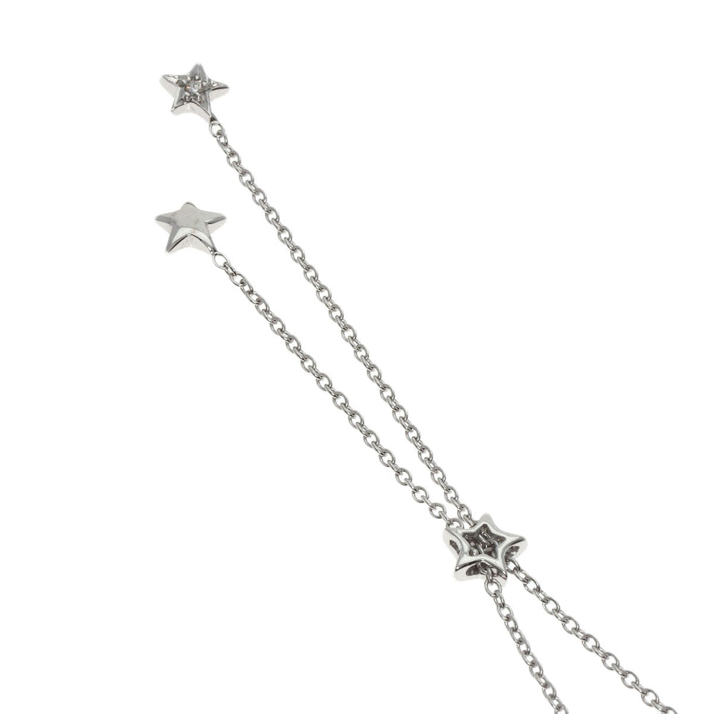 Ponte Vecchio Necklace K18WG Silver Star motif Diamond Women Used Authentic