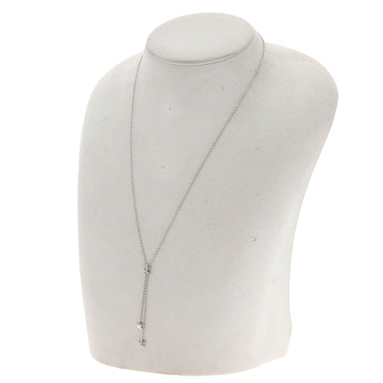 Ponte Vecchio Necklace K18WG Silver Star motif Diamond Women Used Authentic