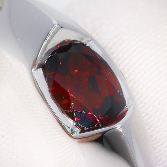 PIAGET Ring K18WG Silver Aura Garnet Diamond #46