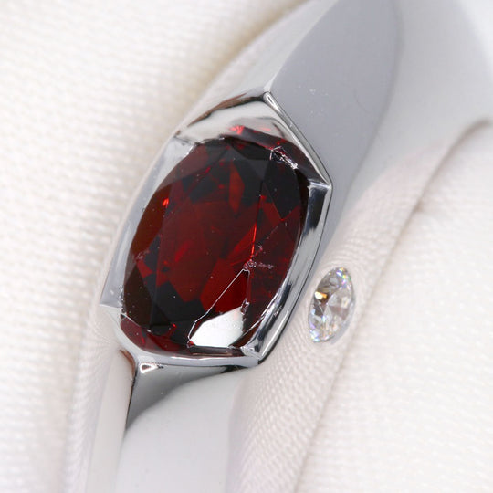 PIAGET Ring K18WG Silver Aura Garnet Diamond #46