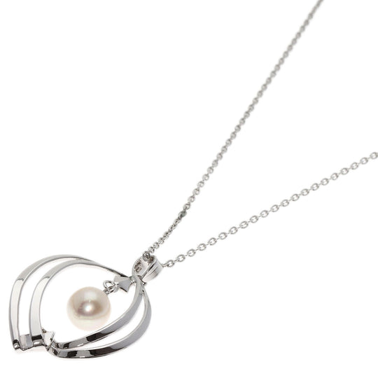 MIKIMOTO Necklace SV Silver Pearl Women Used Authentic