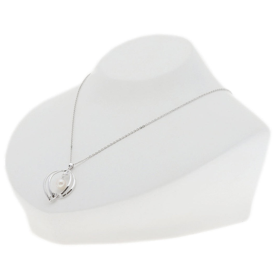 MIKIMOTO Necklace SV Silver Pearl Women Used Authentic