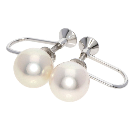 MIKIMOTO Earring K18WG Silver Akoya pearl Pearl Women Used Authentic