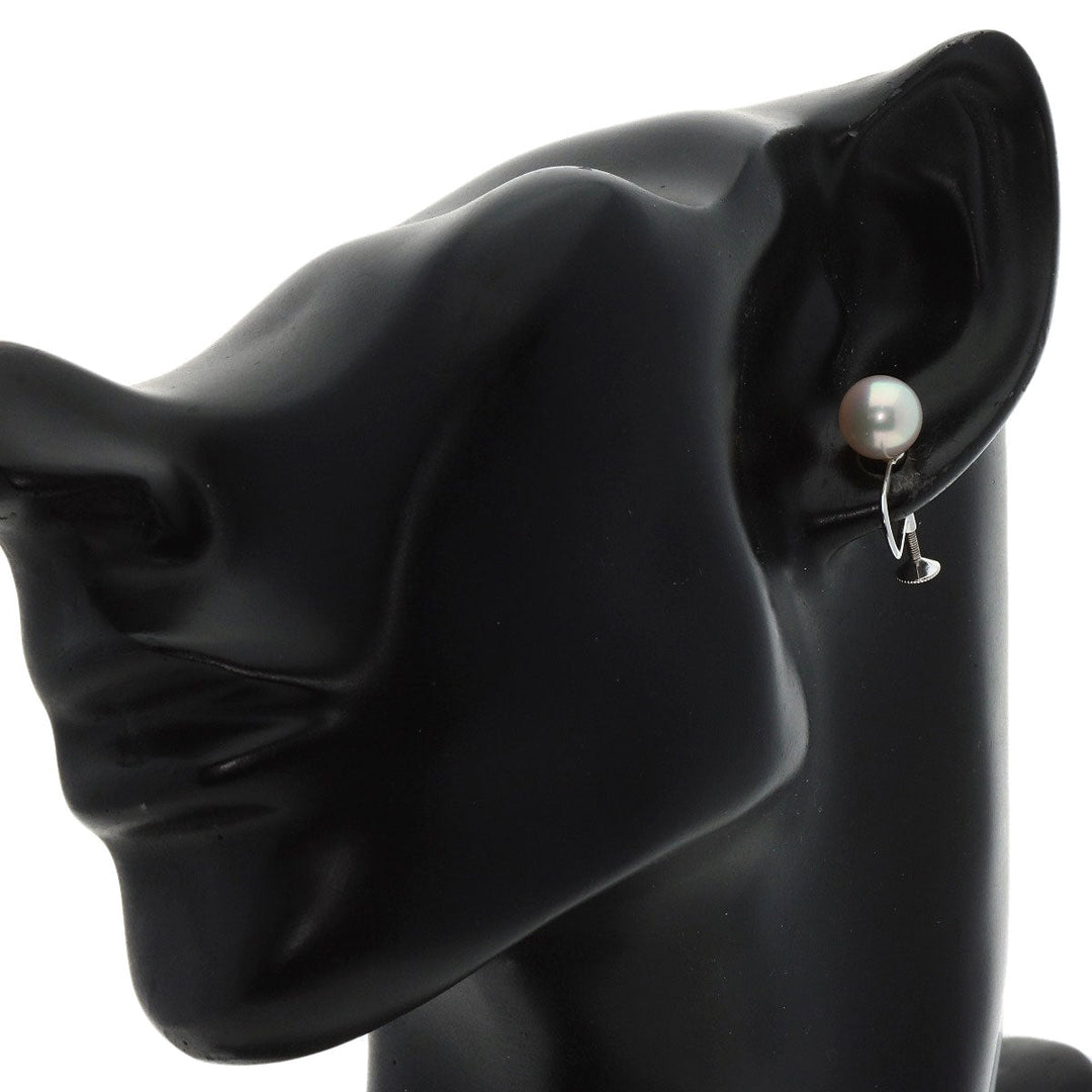 MIKIMOTO Earring K18WG Silver Akoya pearl Pearl Women Used Authentic