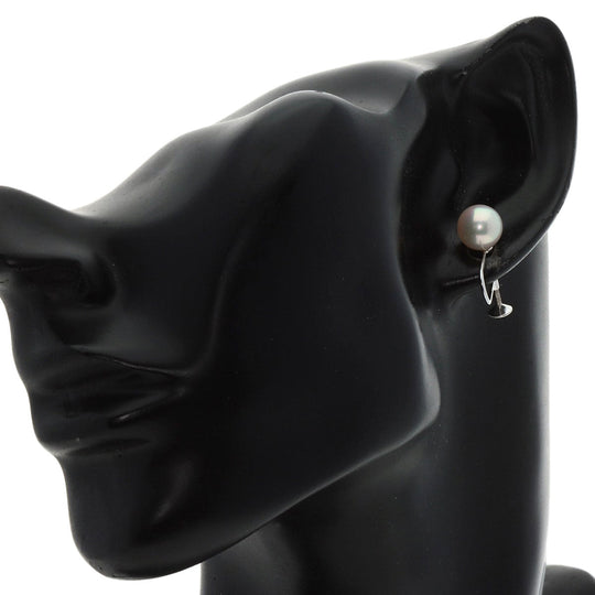 MIKIMOTO Earring K18WG Silver Akoya pearl Pearl Women Used Authentic