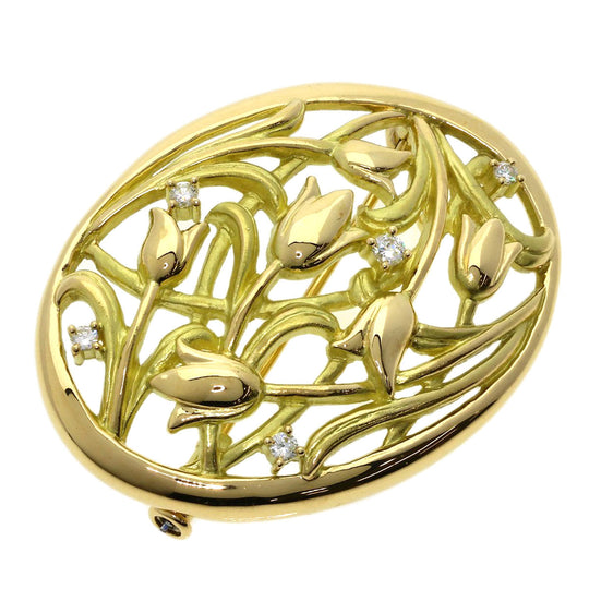 TASAKI Brooch 18K Yellow Gold gold Flower motif diamond