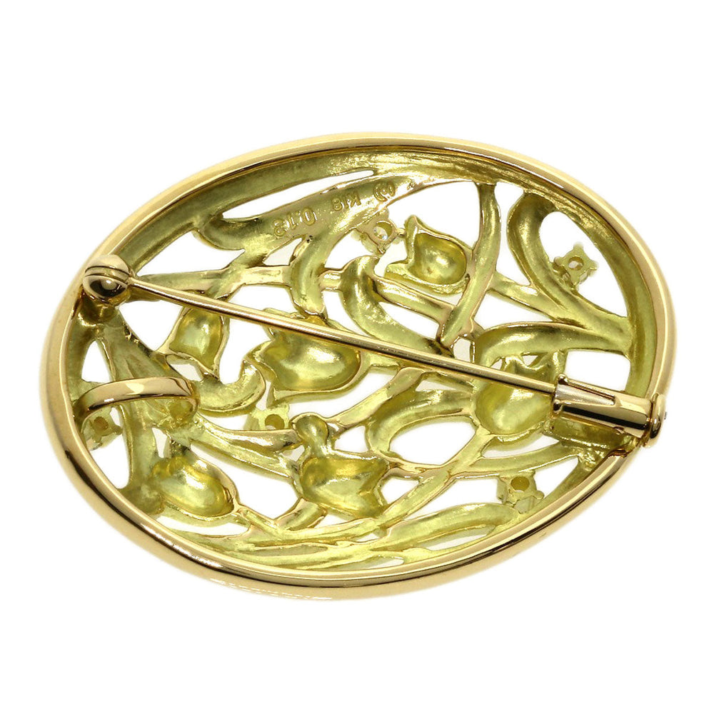 TASAKI Brooch 18K Yellow Gold gold Flower motif diamond