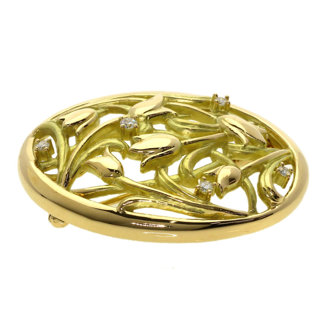 TASAKI Brooch 18K Yellow Gold gold Flower motif diamond