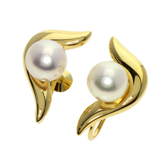 MIKIMOTO Earring 18K Yellow Gold gold Akoya pearl Pearl Women Used Authentic