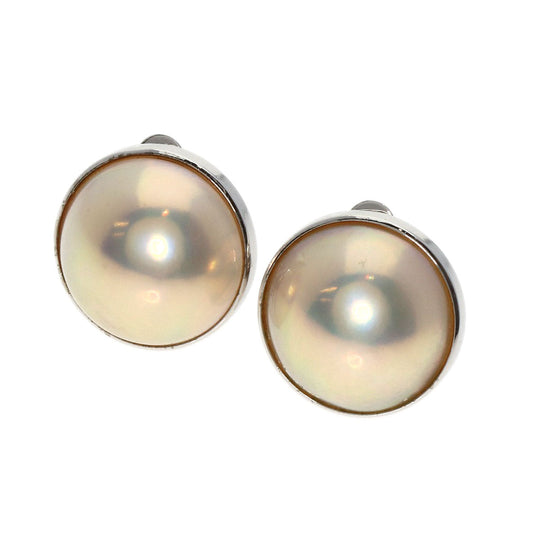 TASAKI Earring K14WG Silver Mabe Pearl Pearl Women Used Authentic