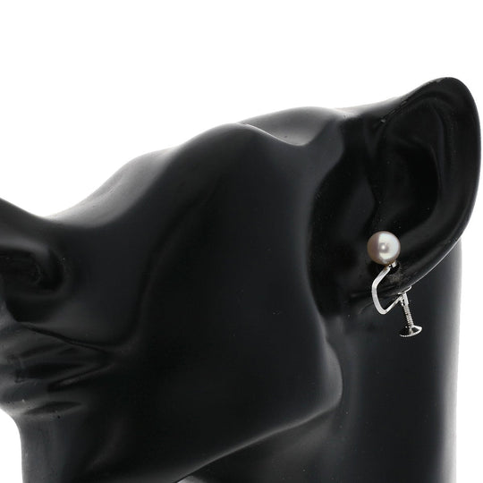 MIKIMOTO Earring SV Silver Akoya pearl Pearl Women Used Authentic