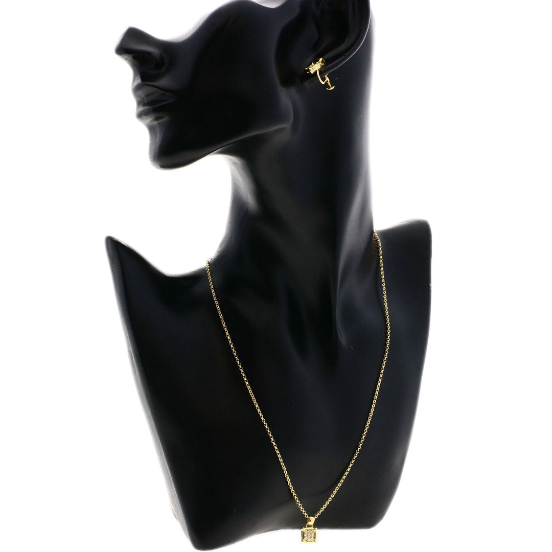 TASAKI Necklace 18K Yellow Gold gold Diamond Necklace Earrings 2-piece set Women Used Authentic