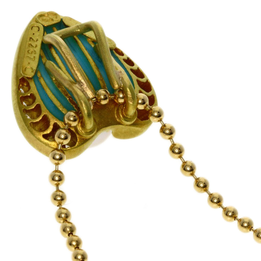 MASRIERA Necklace 18K Yellow Gold gold Enamel Diamond Pearl